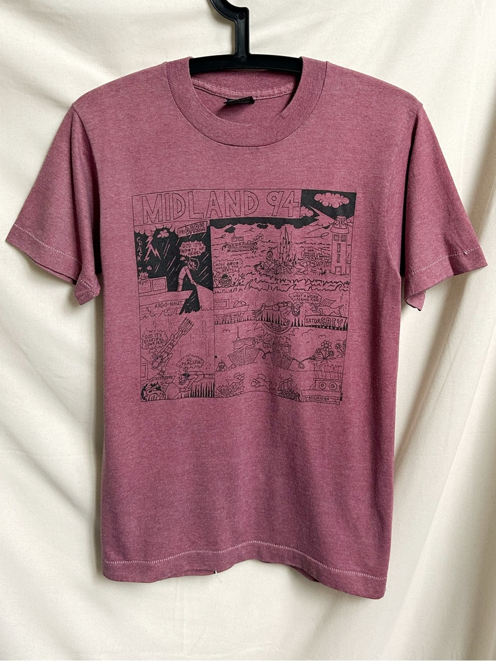 90s Vintage "Midland 94" Comic Strip T-shirt Single Stitch Ottawa Scuba Club.